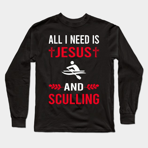 I Need Jesus And Sculling Long Sleeve T-Shirt by Bourguignon Aror